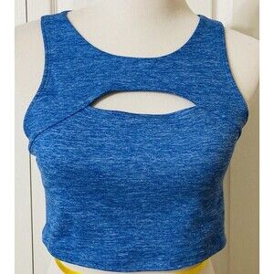 Offline By Aerie Hugger Athletic Top Built in Bra Peek-a-Boo Front Shirt